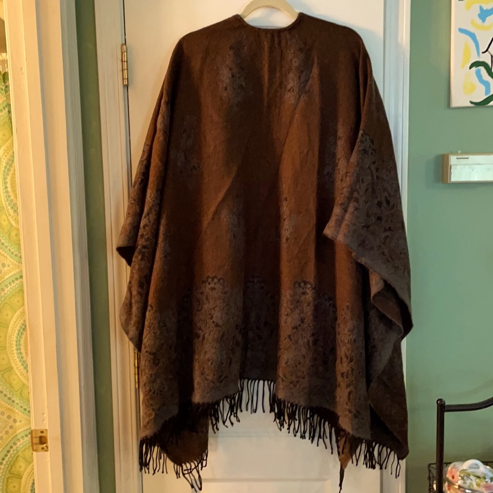 Beautiful warm woven fringed shawl